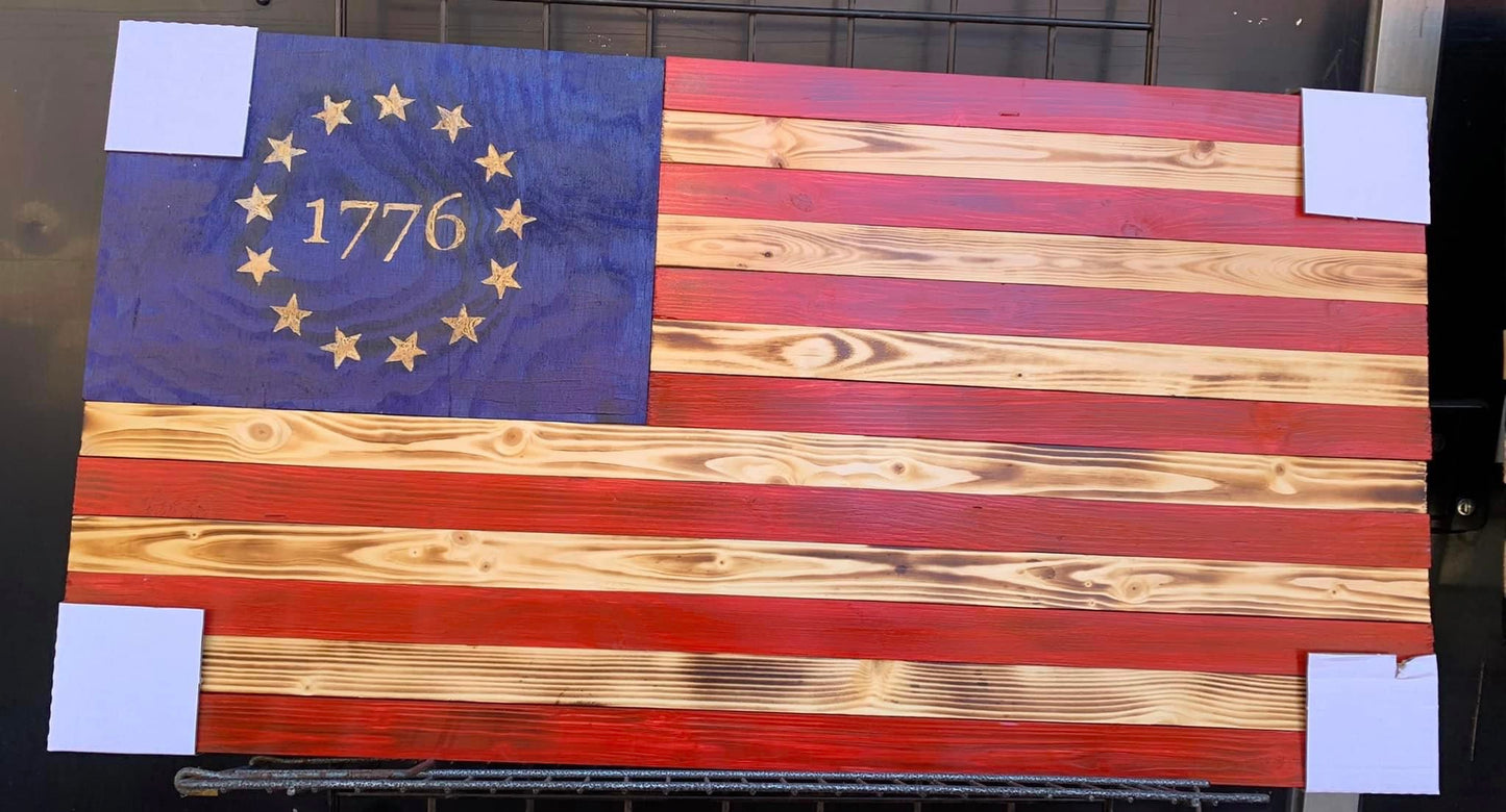 1776 AMERICAN WOODEN FLAG