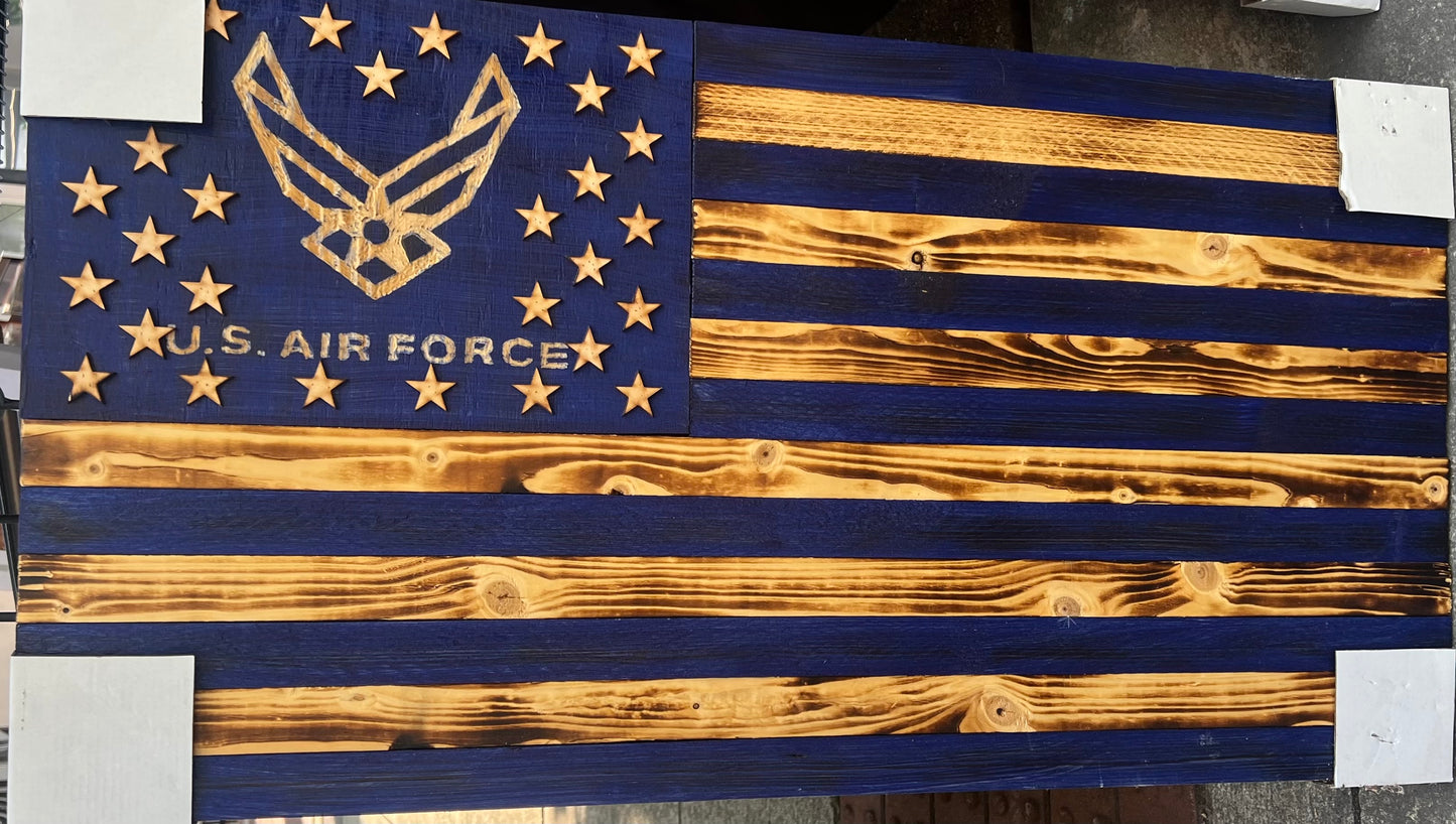 AIR FORCE WOODEN FLAG ART