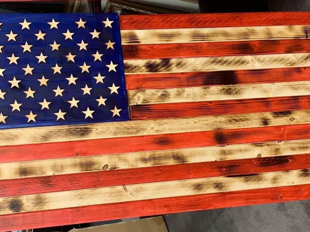 AMERICAN WOODEN FLAG