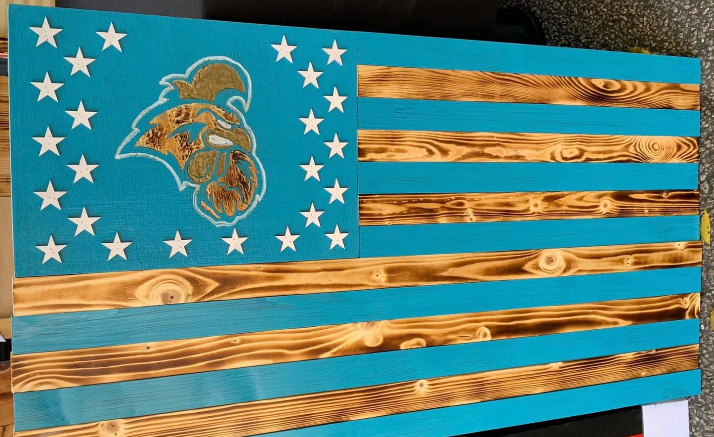 COASTAL CAROLINA WOODEN FLAG