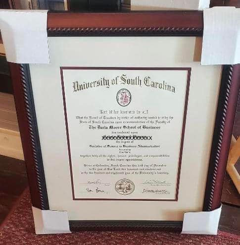 Diploma Frames for University of South Carolina