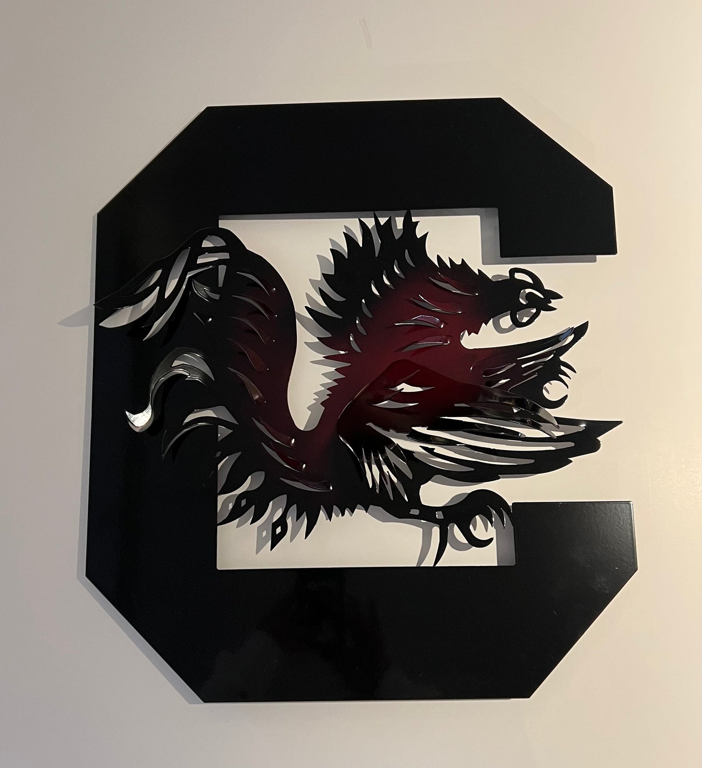 Gamecock Block “C” metal Art