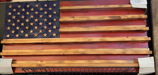 AMERICAN WOODEN FLAG CHALLENGE COIN HOLDER