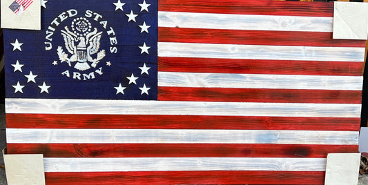 ARMY AMERICAN WOODEN FLAG ART