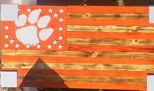 CLEMSON WOODEN FLAG